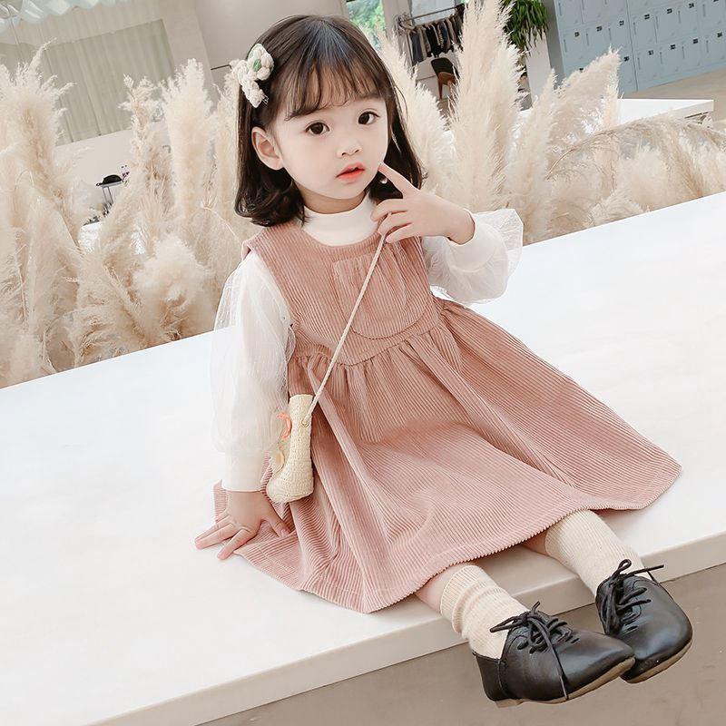 Đầm Cotton Sát Nách Phối Lưới Thời Trang Hàn Quốc Cho Bé Gái