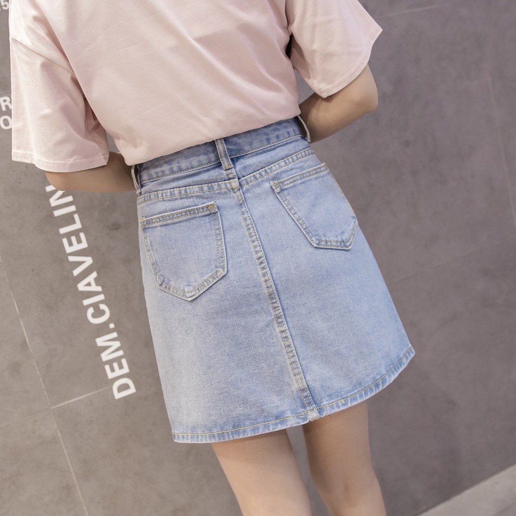 Chân váy jeans chữ A thời trang Hàn Quốc cho nữ | BigBuy360 - bigbuy360.vn