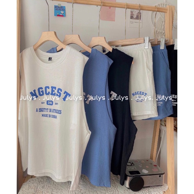 BN77-Bộ Nữ Sát Nách Chữ NGCEST 3 Màu | BigBuy360 - bigbuy360.vn