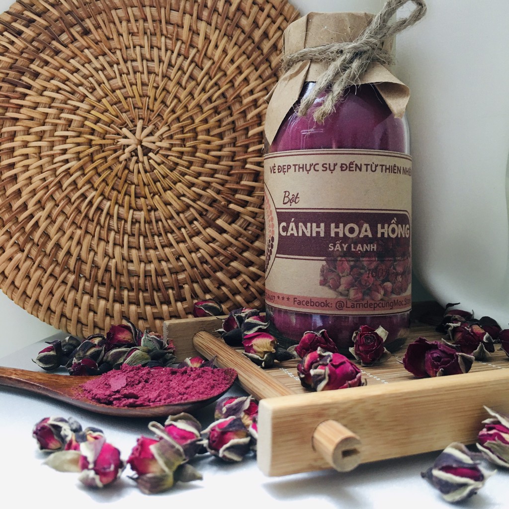 Bột Cánh Hoa Hồng Sấy Lạnh thiên nhiên đắp mặt nạ nguyên chất 100ml (50g) | BigBuy360 - bigbuy360.vn