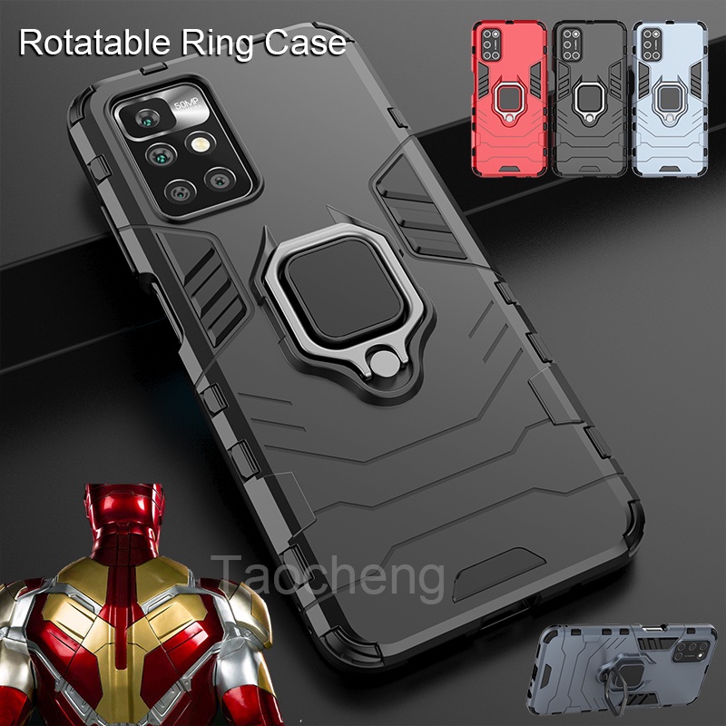 Ốp điện thoại cứng kiểu giáp chống sốc kèm giá đỡ nhẫn từ tính cho XIAOMI REDMI 10 PHONE CASE REDMI10