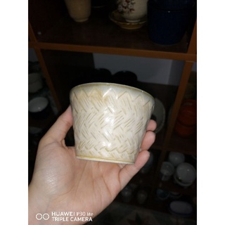 Gốm Nhật Bản  : Cốc mộc thô vân mây tre nứa đan 167