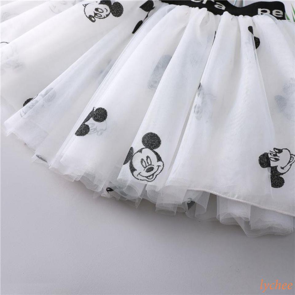 Chân váy xòe in hình chuột Mickey xinh xắn cho bé gái