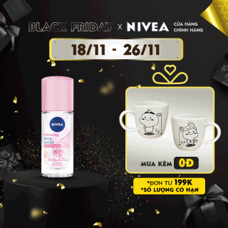 Lăn ngăn mùi Nivea serum trắng mịn hương hoa hồng Hokkaido (40ml) - 85301