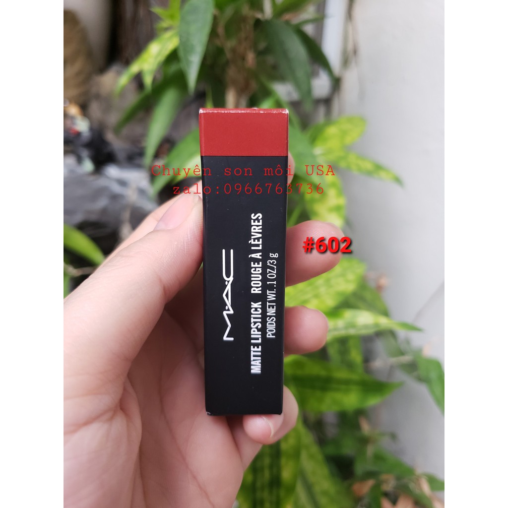 Son MAC Matte Lipstick 602 Chili chính hãng mỹ