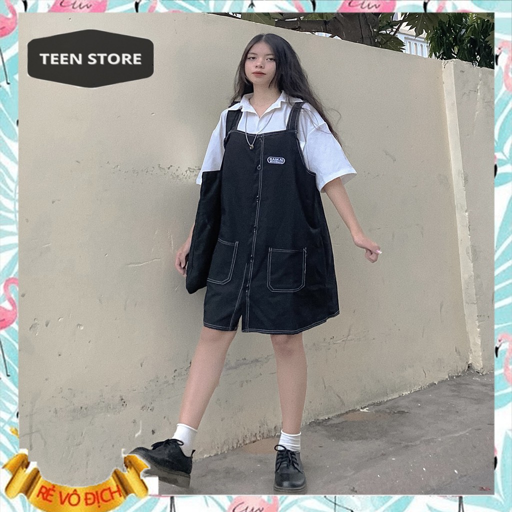[ MẶC MÁT  ] Yếm kaki  logo chỉ nổi chất đẹp lên dáng cực xinh  hot trend teenstore.365 | BigBuy360 - bigbuy360.vn