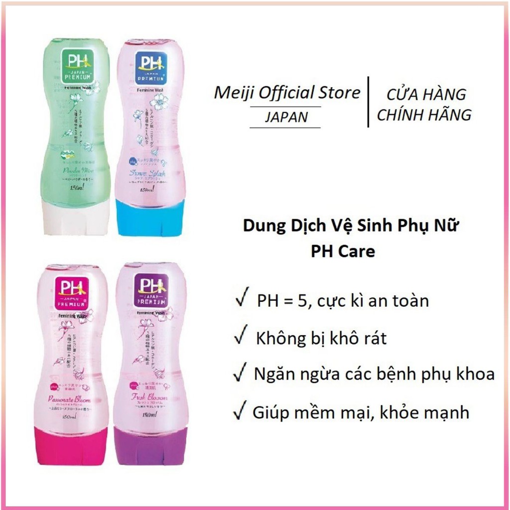 Dung dịch vệ sinh phụ nữ PH Care Premium Siêu thơm hàng nội địa Nhật 150ml