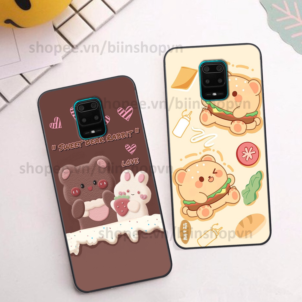 Ốp Xiaomi Redmi Note 9 / Note9s / Note 9 Pro in hình gấu chocolate kẹo ngọt siêu đẹp siêu xinh
