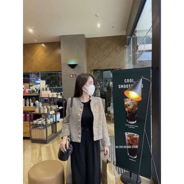 ÁO DẠ  TWEED TIÊU  KHUY ĐỒNG SIÊU HOT 🥰
