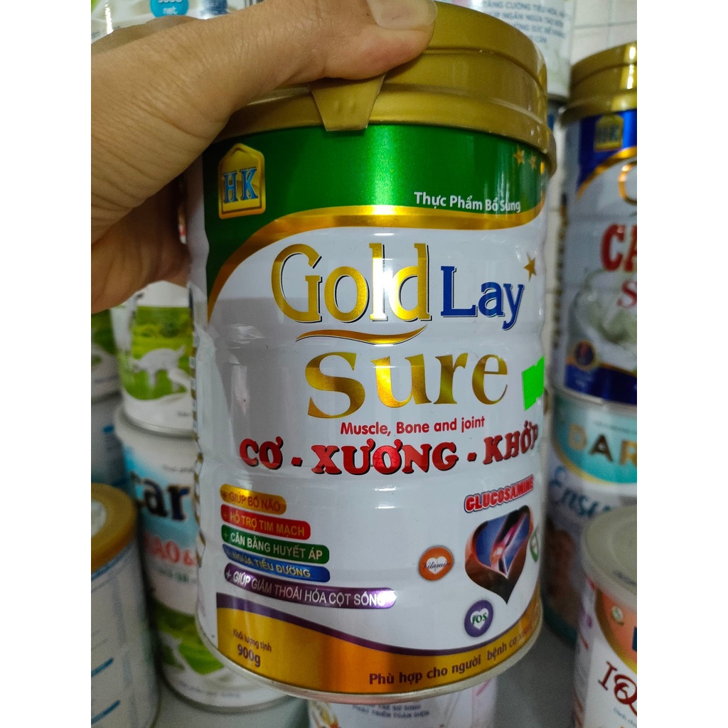 Sữa bột xương khớp, tiểu đường, huyết áp Goldlay sure 900G