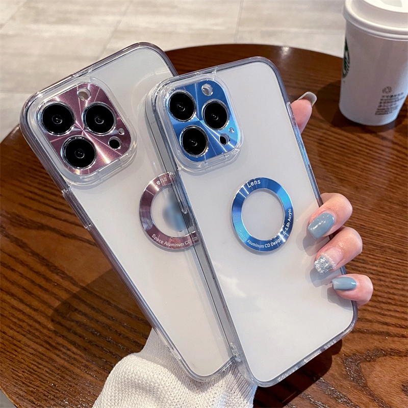 Ốp Điện Thoại Cứng Trong Suốt Mạ Viền Sang Trọng Dành Cho iPhone 11 12 13 Pro Max 12 13 mini