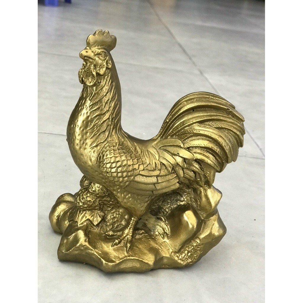 Tượng Gà Trống 12 con giáp tuổi Dậu vật phẩm phong thủy bằng đồng