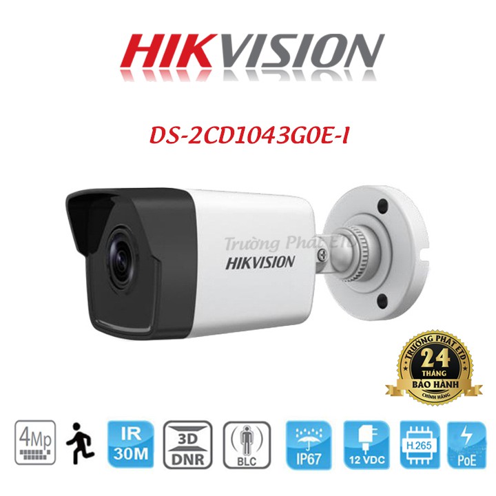 Camera IP Hồng Ngoại 4.0 Megapixel HIKVISION DS-2CD1043G0E-I - Hàng Chính Hãng