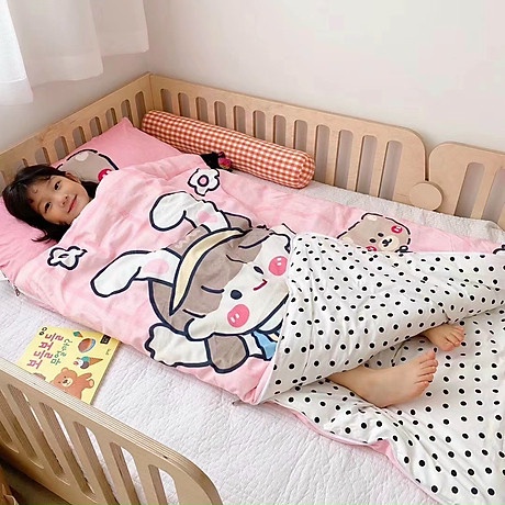 Túi Ngủ Đa Năng Cho Bé, Túi Ngủ Kết Hợp 3 Trong 1 Thay Thế Chăn, Đệm Và Gối Họa Tiết Hoạt Hình Đáng Yêu