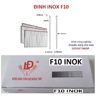 Đinh F10 Inox201- đinh thẳng F dài 10mm bằng Inox201