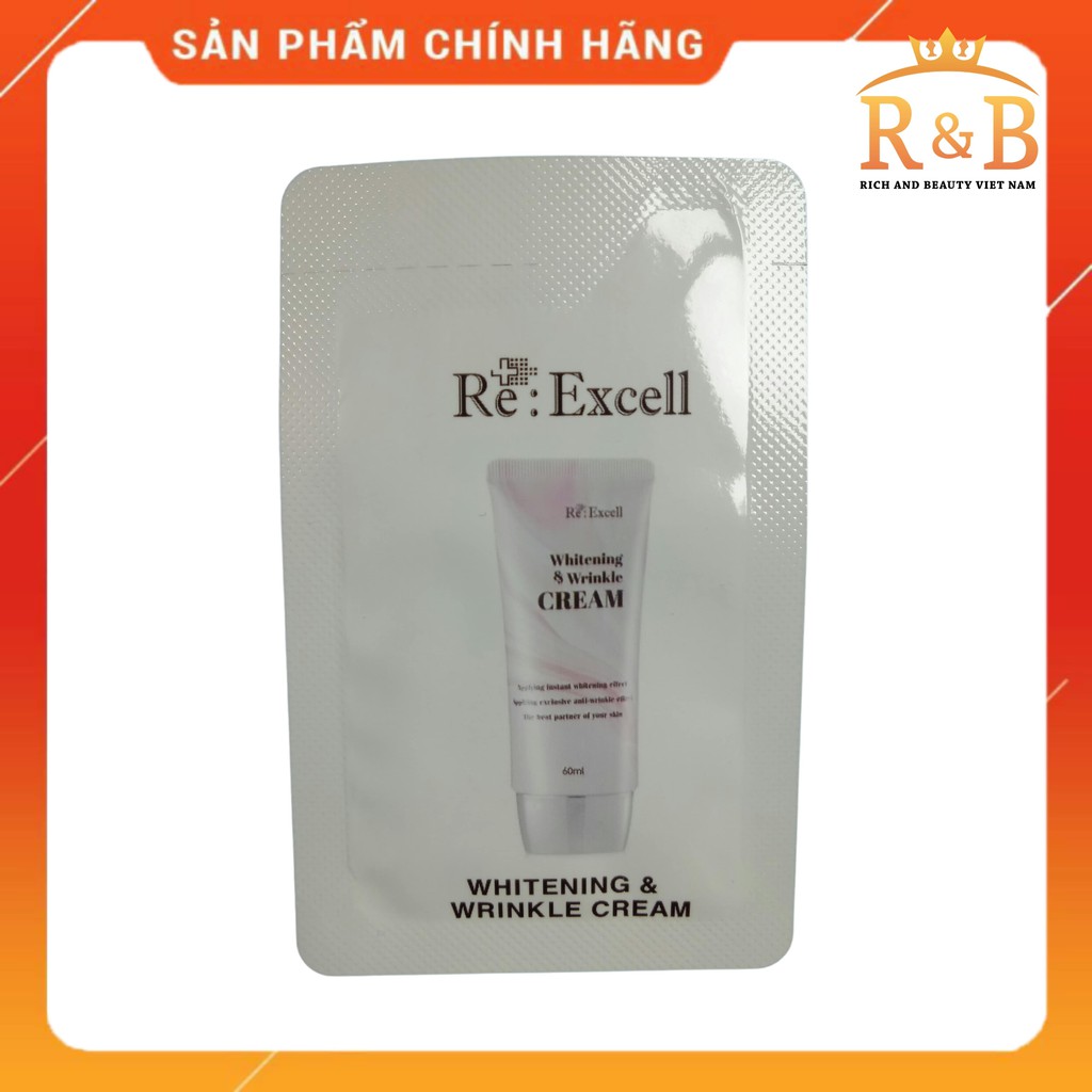 Gói test Kem dưỡng trắng chống nhăn Re:Excell Whitening & Wrinkle Cream Hàn Quốc, kem dưỡng da ban ngày R&B Việt Nam pp