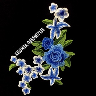 Vải ren thêu hoa hồng ly