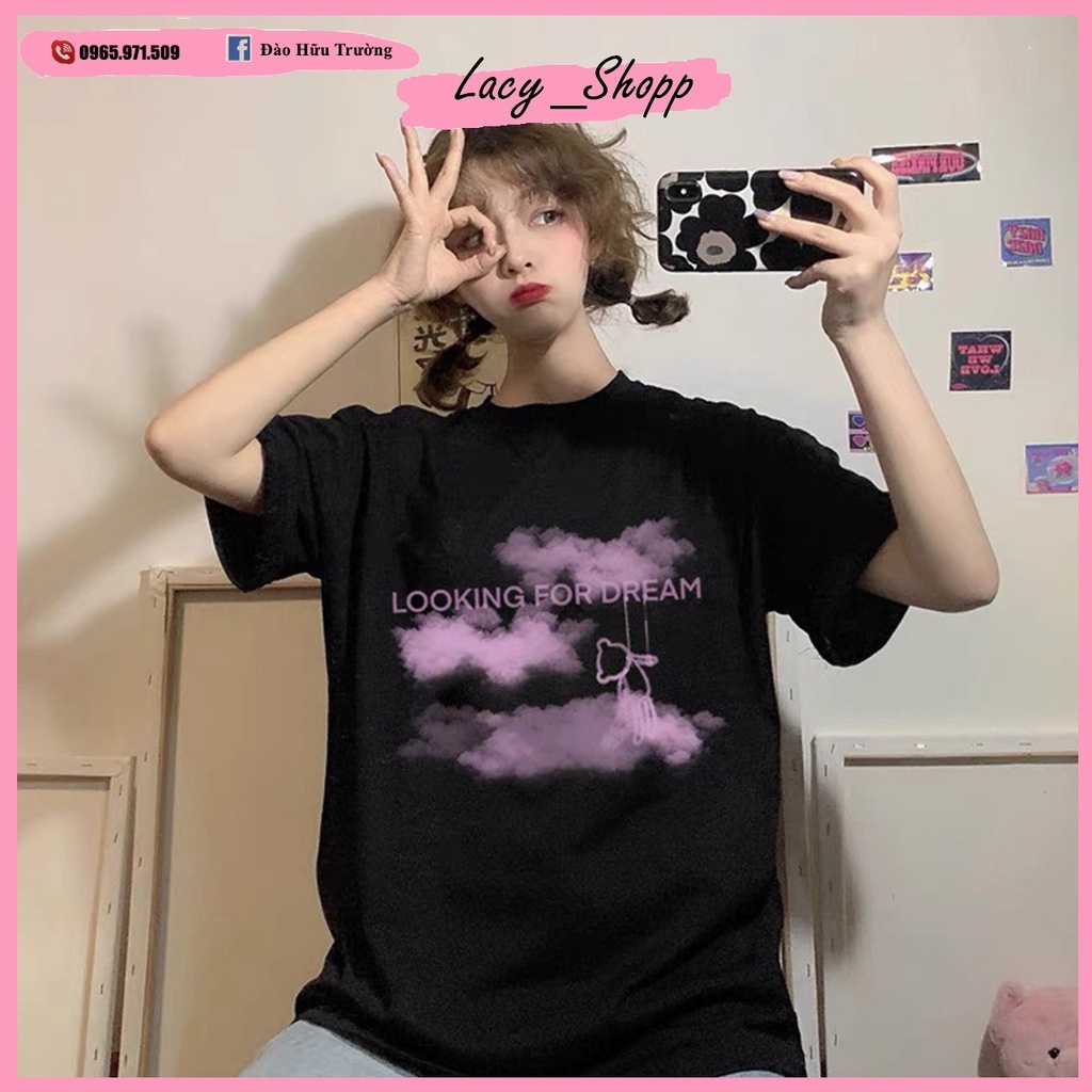 Áo phông form rộng tay lỡ unisex freesize chất liệu cotton mềm mịn AT03