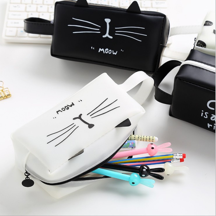 Túi đựng bút hình mèo, đựng đồ trang điểm dạng hộp dễ thương siêu tiện dụng