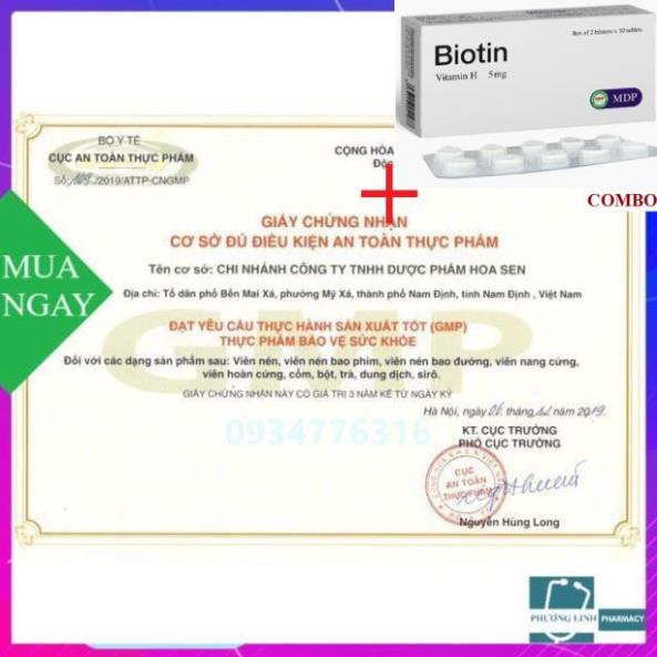 Combo Biotin 5mg+ Tiêu Ban Thuỷ ( dị ứng , phong ngứa, mề đay....)