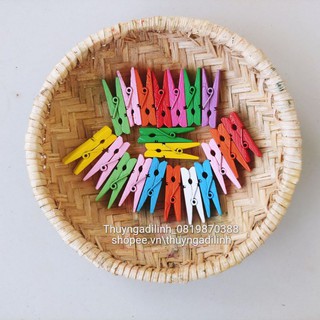 Set 10 kẹp gỗ màu 3.5cm mầm non