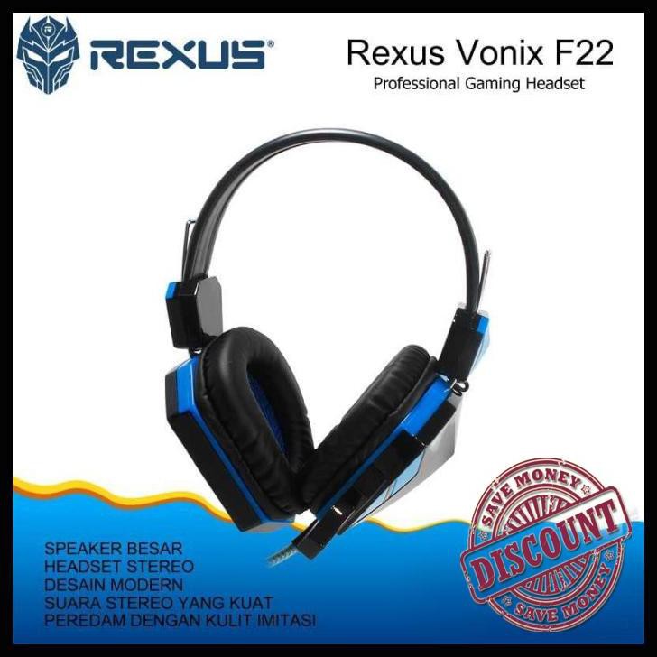 Tai Nghe Gaming Rexus F22 F 22 F-22 Màu Xanh Dương Giá Đỡ