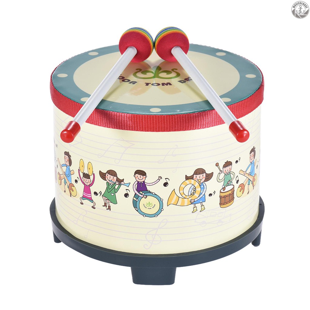 Câu lạc bộ tập hợp trống sàn gỗ 8 Inch Nhạc cụ gõ Carnival với 2 nốt nhạc cho trẻ em