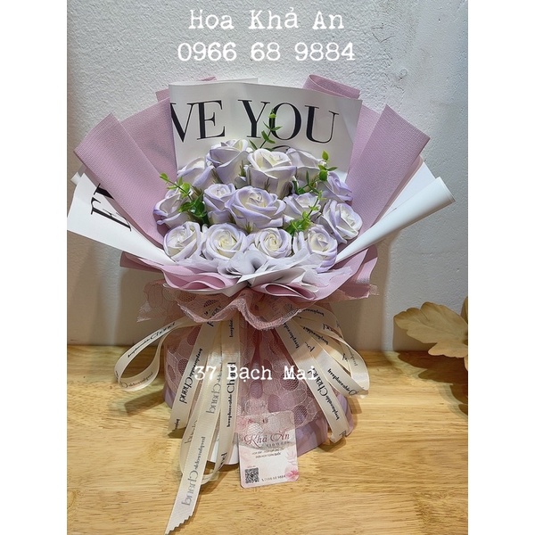 [Hoa sinh nhật] Bó hoa Sáp Loang 15bông cao cấp, thiết kế bởi Khả An. Đặt được số bông theo yêu cầu. Có hoả tốc HN