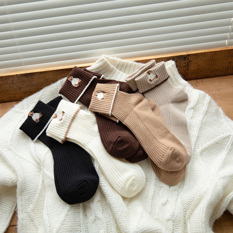 Cute socks Short socks with cute brown bear shape Korean quality