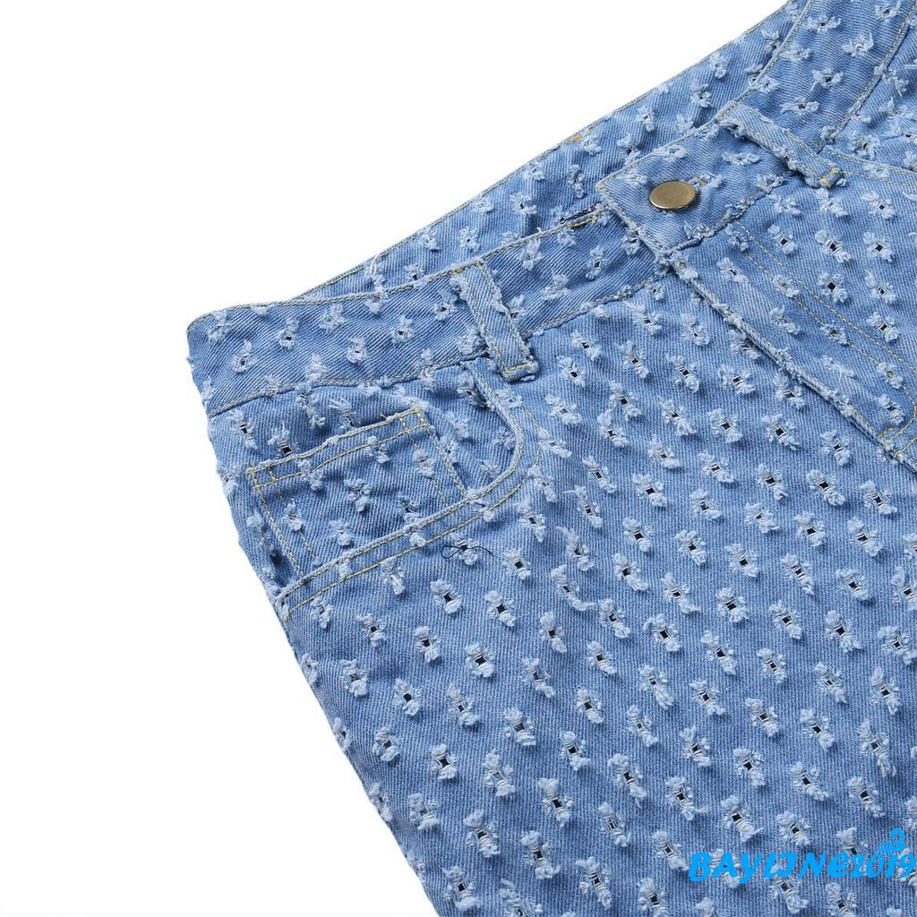 Quần Jeans Dài Rách Gối Thời Trang Dành Cho Nữ