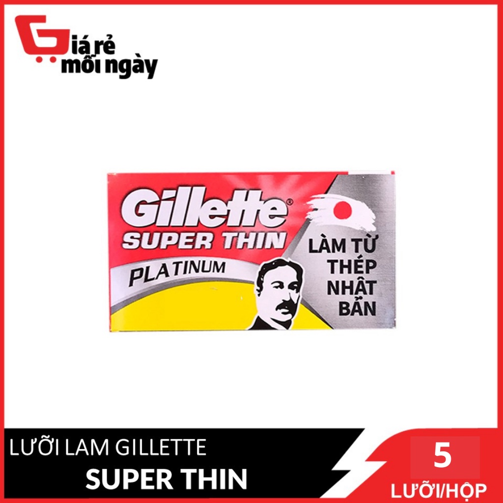 Lưỡi lam Gillette Superthin ông già 1 hộp 5 lưỡi lam mới siêu bén
