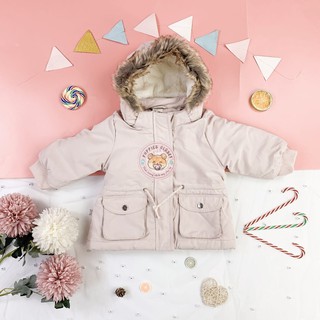 [PUPPIES CLOSET] Áo parka lông vũ màu hồng HM