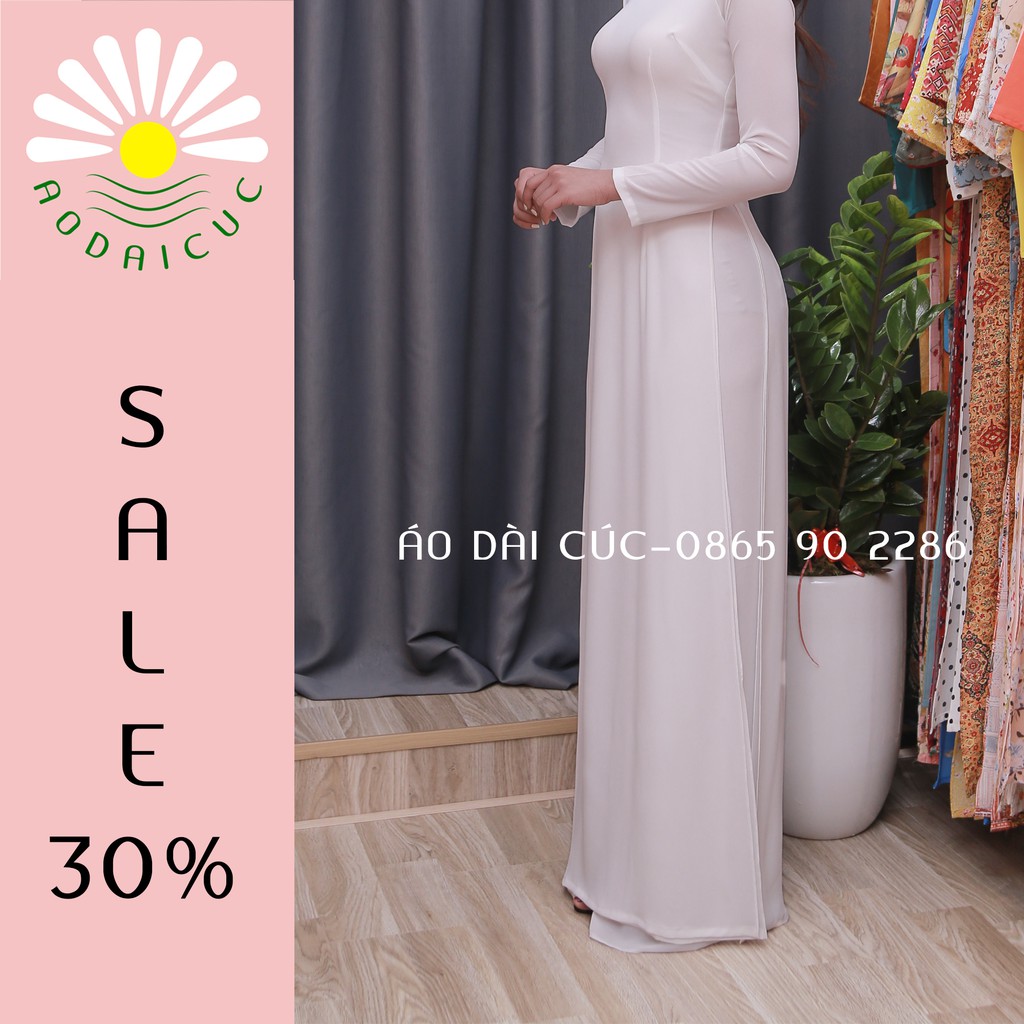 [VIDEO THẬT-SALES 30%] ÁO DÀI TRUYỀN THỐNG, ÁO DÀI TRƠN, MÀU TRẮNG KEM - T02