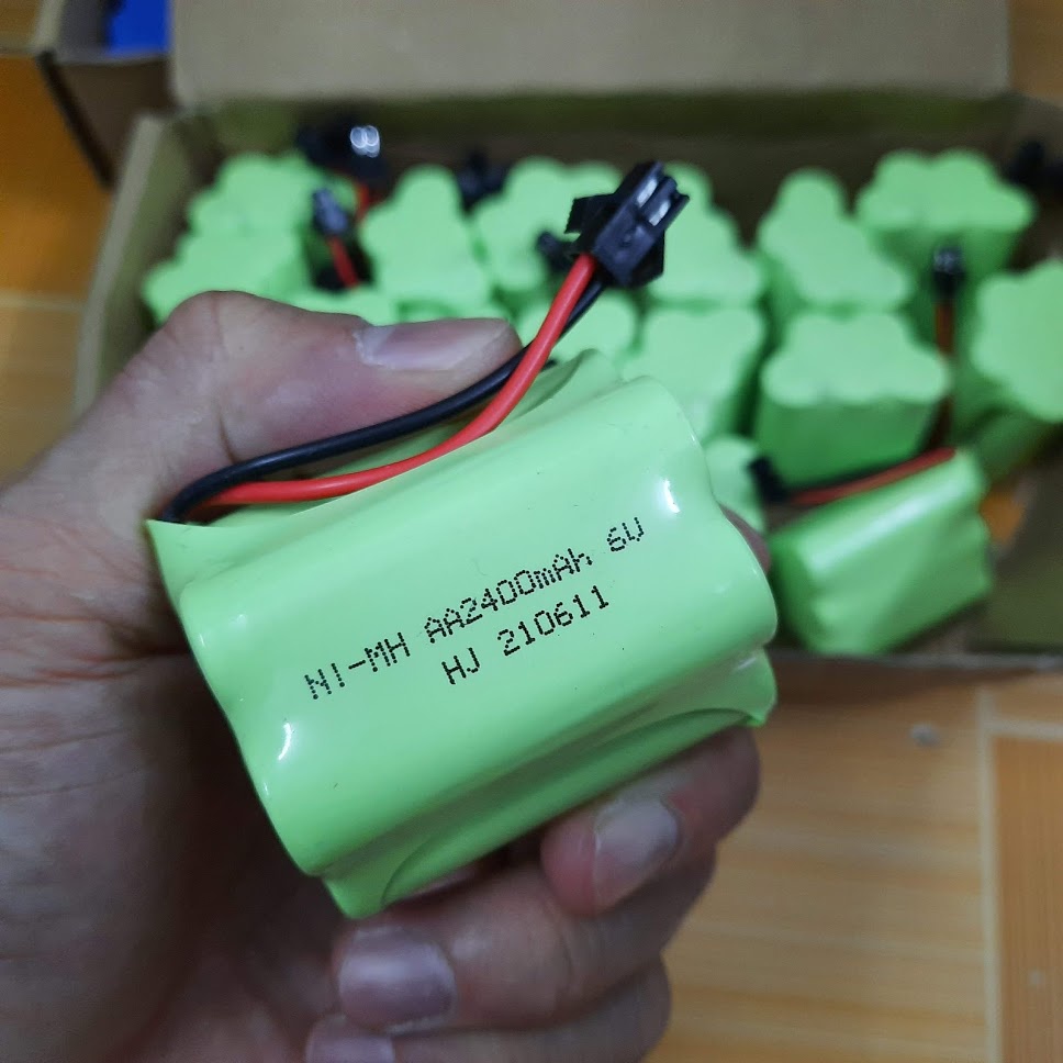 Pin 6v 2400mah hai hàng cổng nối SM cho xe điều khiển