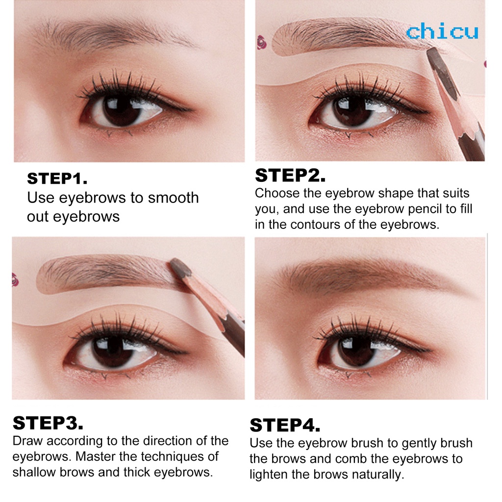 [Hàng mới về] Set 10 khuôn kẻ lông mày chính xác tiết kiệm sức cho nữ