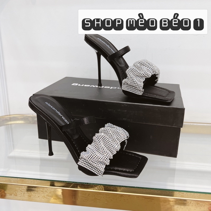 Sandal alex wang quai đá nhún ngang gót nhọn fullbox