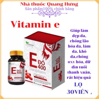 vitamin E ĐỎ 400  bổ sung viatmin e giúp làn da luôn trẻ chung  (Lọ 30 viên)