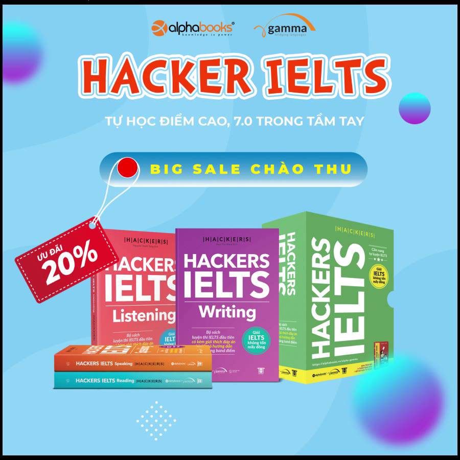 Lẻ/Combo Sách Ôn Luyện IELTS Được Các Chuyên Gia Tin Tưởng: HACKERS IELTS (Reading+Listening+Writing+Speaking) - Kèm App | BigBuy360 - bigbuy360.vn