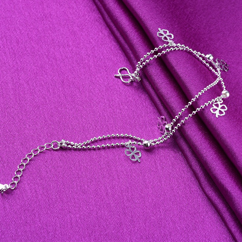 Lắc chân nữ bạc bi cườm cỏ 4 lá phụ kiện trang sức hot trend hàn nhật 🔝🔝 namimi | BigBuy360 - bigbuy360.vn