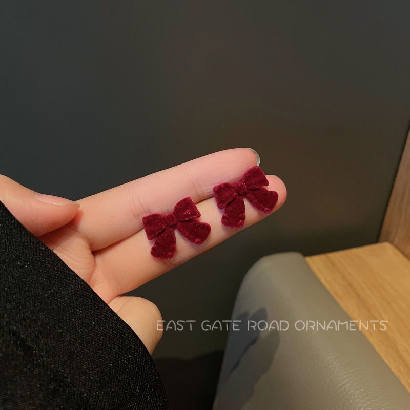 Bông Tai Hình Nơ Bằng Nhung Thời Trang Thu Đông Mới 2022 Cho Nữ