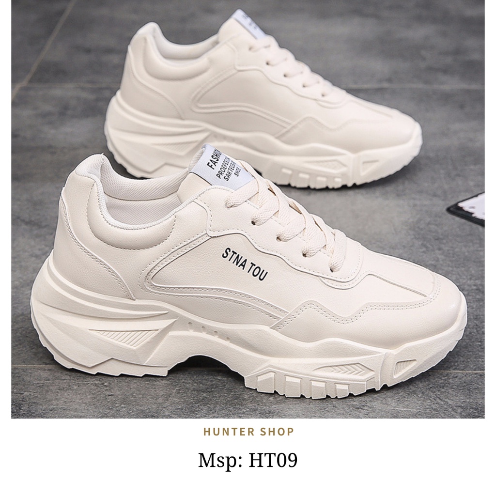 Giày Nam cao 5cm - THỂ THAO, ĐI CHƠI, ĐI LÀM -HT09 Màu be - Full size 39 - 44