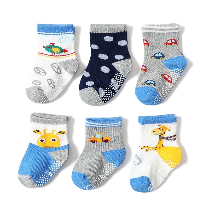 Tất chống trượt Kids Basic cho bé trai gồm 12 mẫu đáng yêu, chất liệu cao cấp Mẹ Bắp Shop