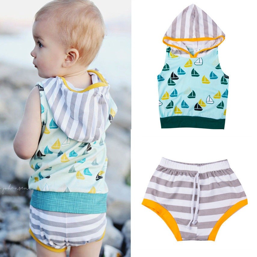 Set 2 Món Áo Hoodie + Quần Short Cho Bé