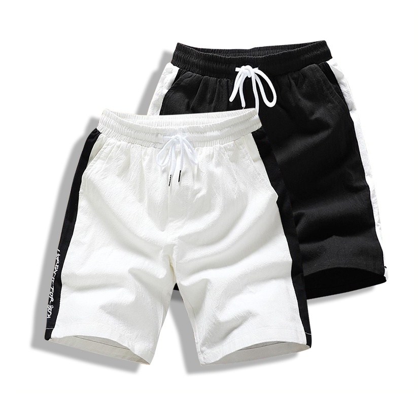 Quần Đùi Thun Nam Kẻ Sọc In Chữ I DREW Dáng Thể Thao Trẻ Trung Năng Động Zenkocs3 SHORTS NAM 051