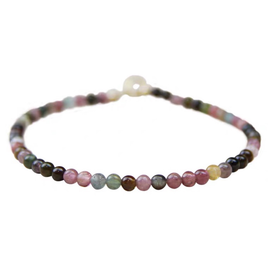 Vòng Tay Hạt Đá Tự Nhiên Siêu Mỏng 3mm Màu Trắng Hoa Hồng