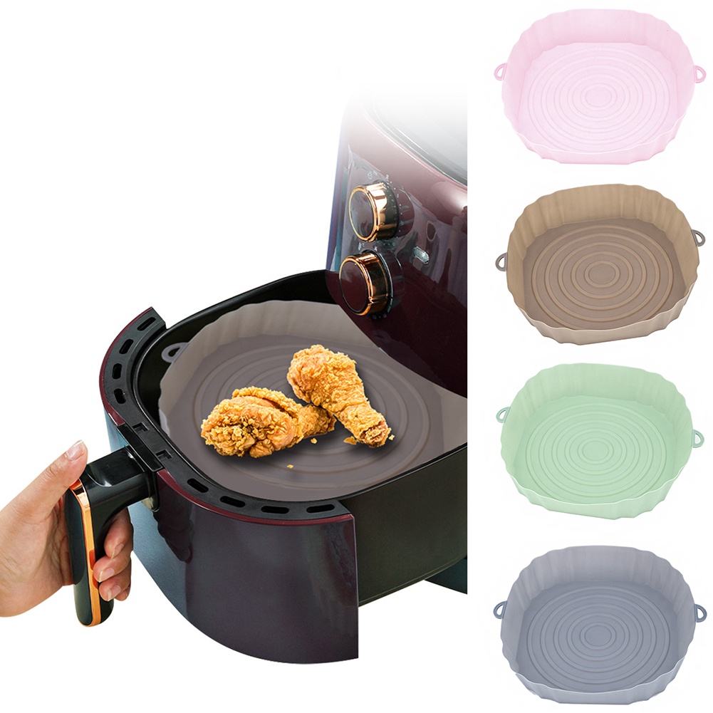 Nồi Chiên Không Dầu Bằng Silicone Hình Tròn Có Thể Tái Sử Dụng