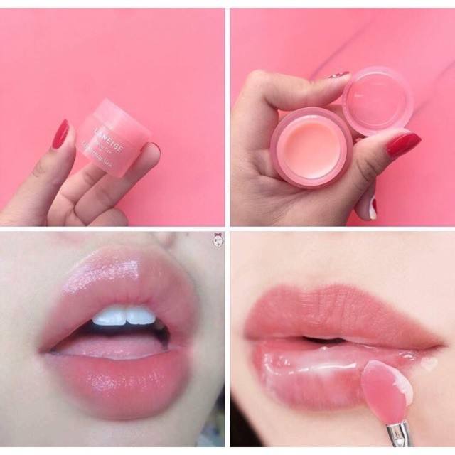 Mặt Nạ Ủ Môi Laneige Màu Hồng  Chống Thâm Khô Môi Dưỡng Mềm Ngăn Nứt Nẻ MôiChính Hãng Hũ Mini 3g