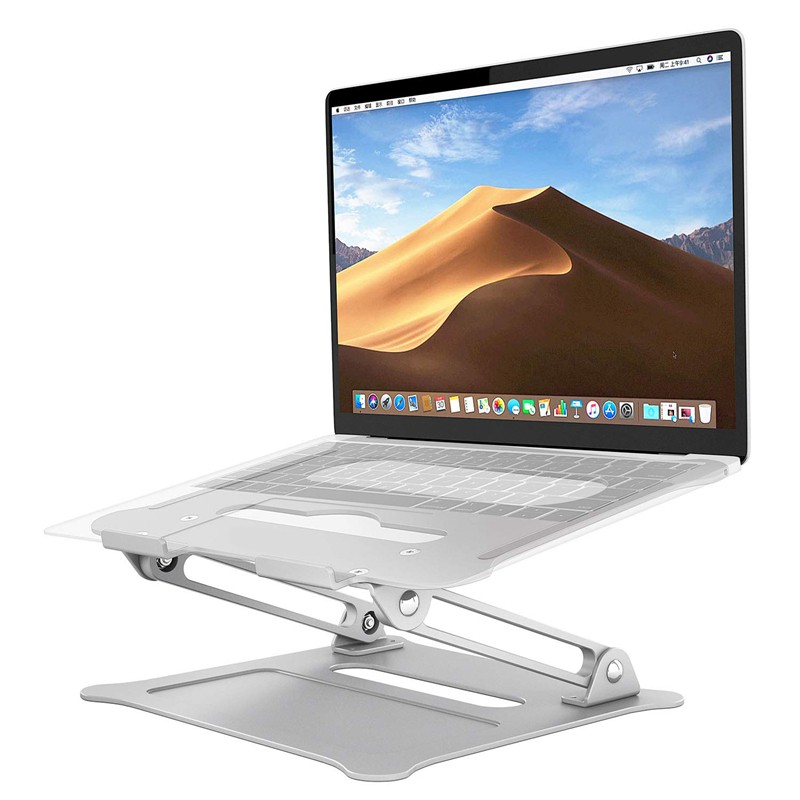 Laptop Stand, Silver Aluminum Foldable For 11 To 17 Inch Computer Use