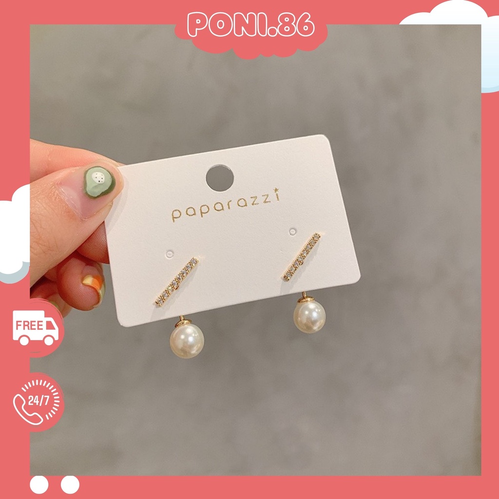 Hoa tai khuyên tai bong tai ngọc nhân tạo phong cách nhã nhặn, nhẹ nhàng hợp đi tiệc, cafe dạo phố Hàn Quốc