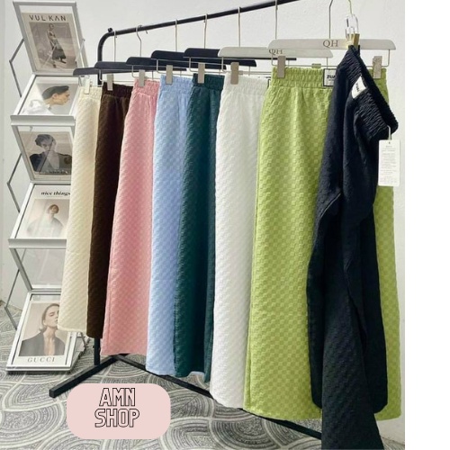 Quần ống rộng culottes vải xốp mềm xuất HÀN cao ,Quần ống suông mặc hách dáng rất đẹp